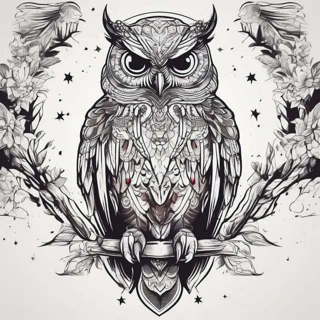 American Traditional Owl tattoo design