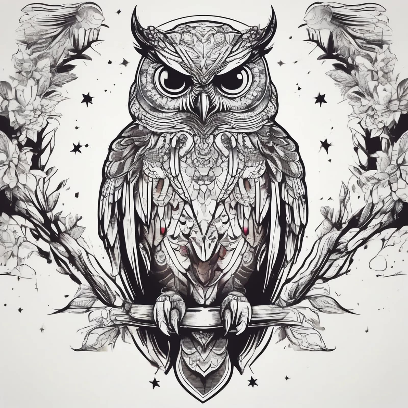 American Traditional Owl tattoo design