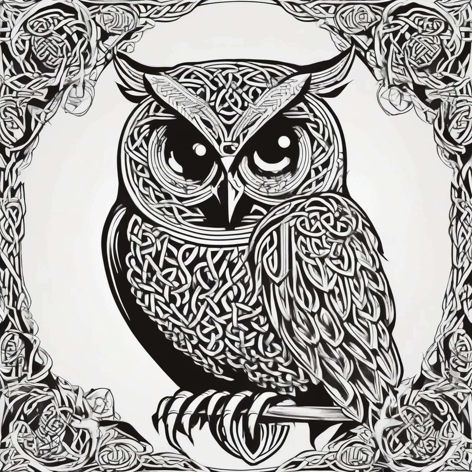 Celtic Knotwork Owl tattoo design