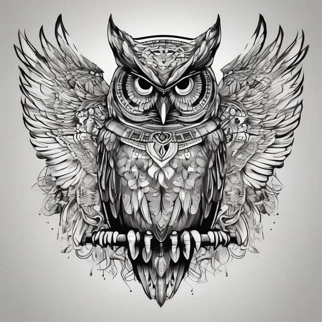Chicano Style Owl tattoo design