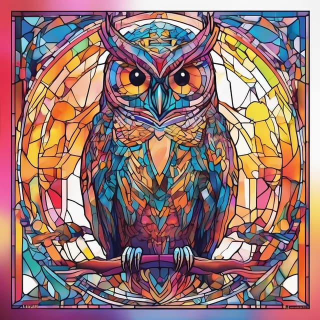 Cyber Neon Owl tattoo design