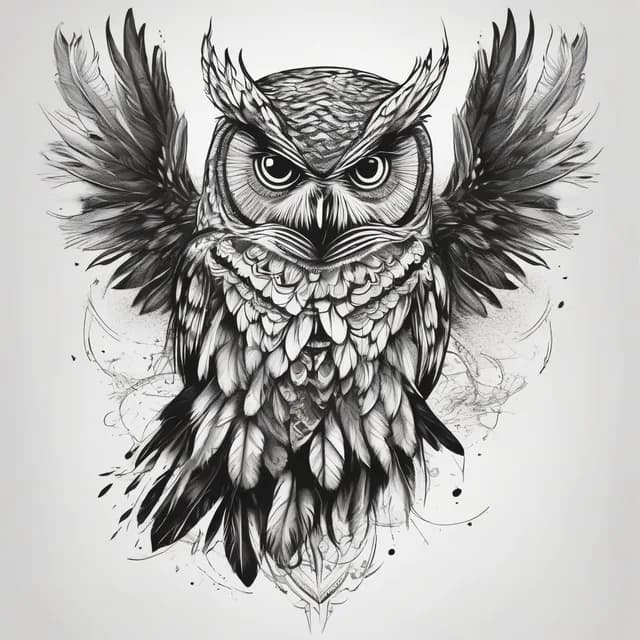 Delicate Owl On Collarbone tattoo design