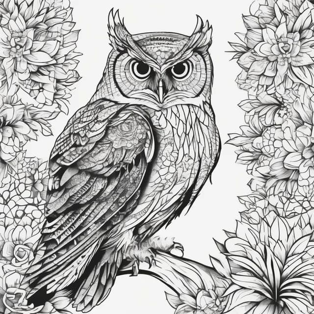 Dotwork Owl tattoo design
