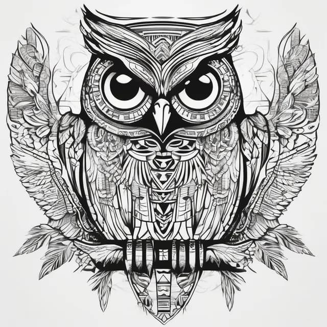 Egyptian Hieroglyph Owl tattoo design