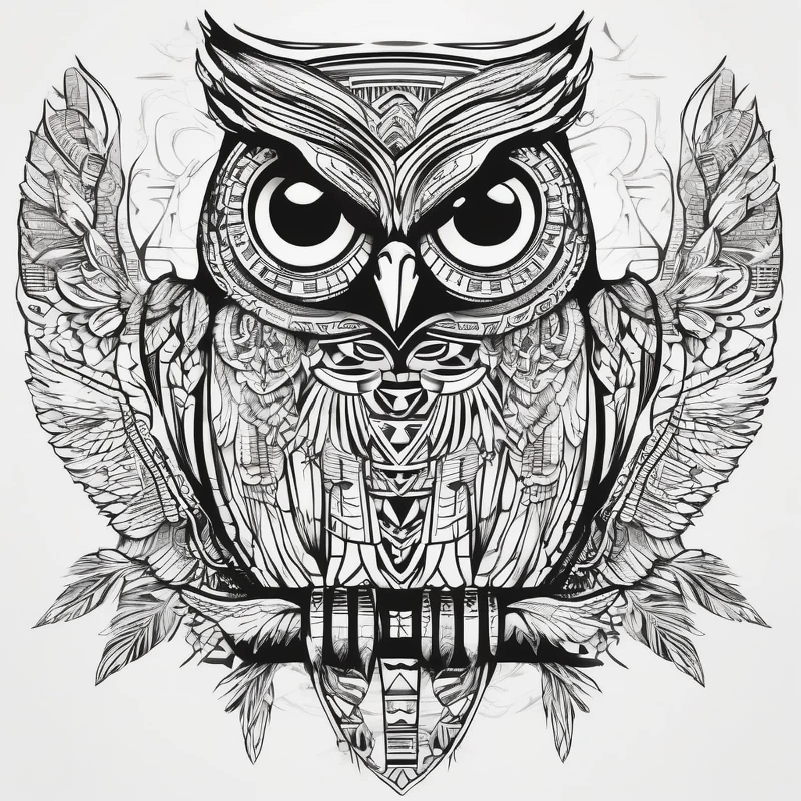 Egyptian Hieroglyph Owl tattoo design