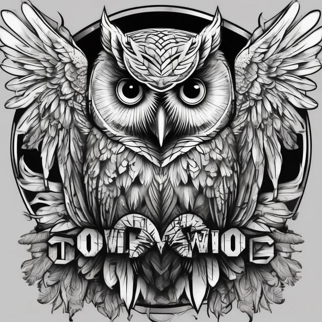Flying Owl With Spread Wings tattoo design
