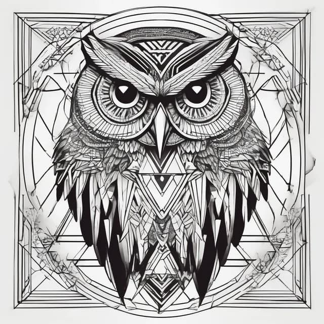 Geometric Owl tattoo design