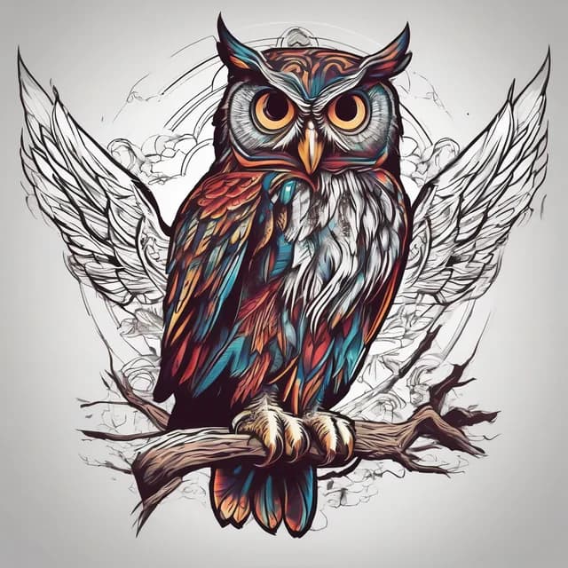 Guardian Owl Over Home tattoo design