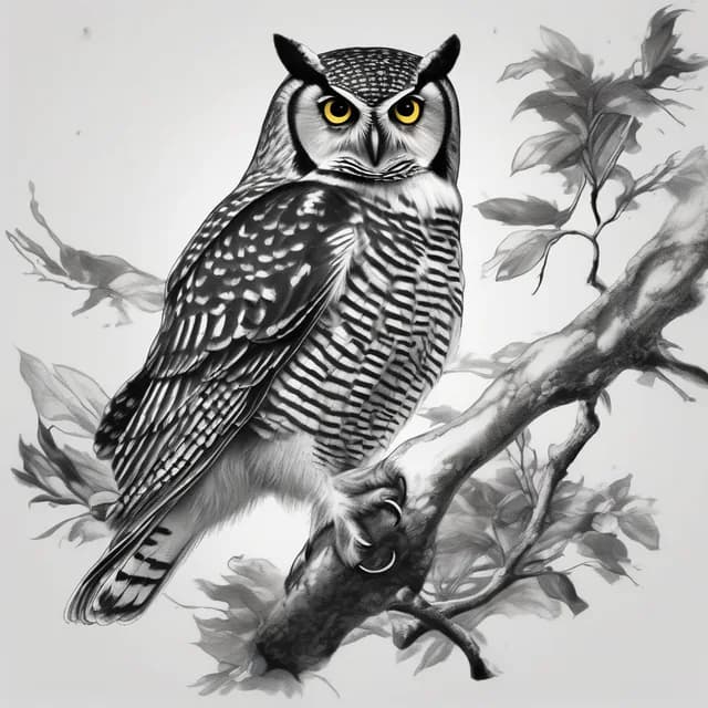 Hawk Owl In Flight tattoo design