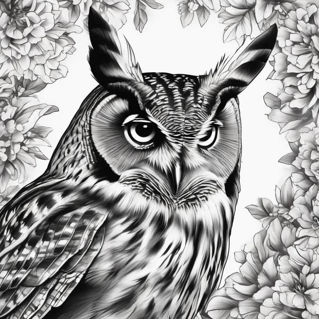 Long Eared Owl tattoo design