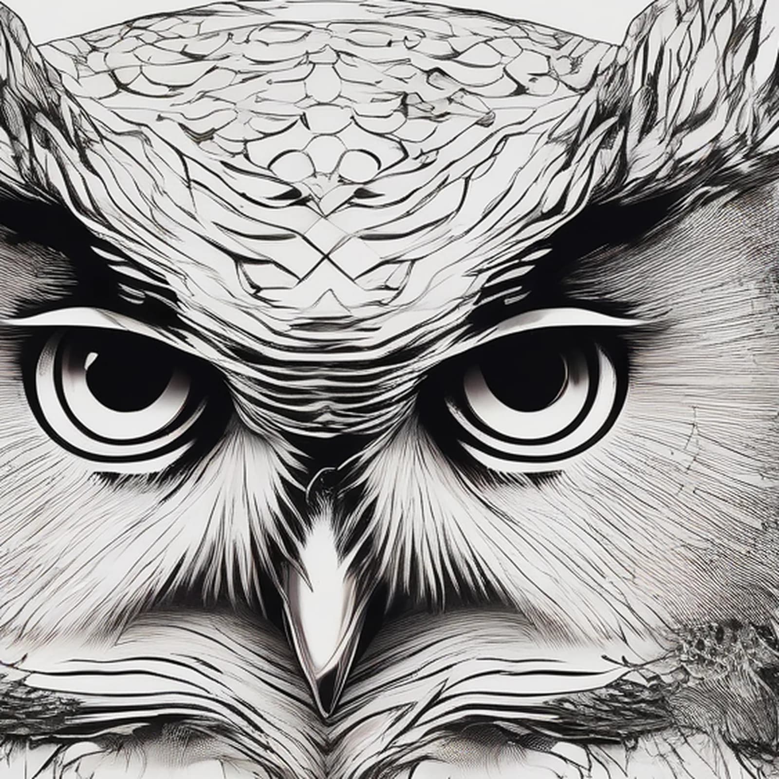 Minimalist Owl On Ribs tattoo design, close-up detail
