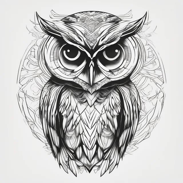 Mother And Baby Owl tattoo design