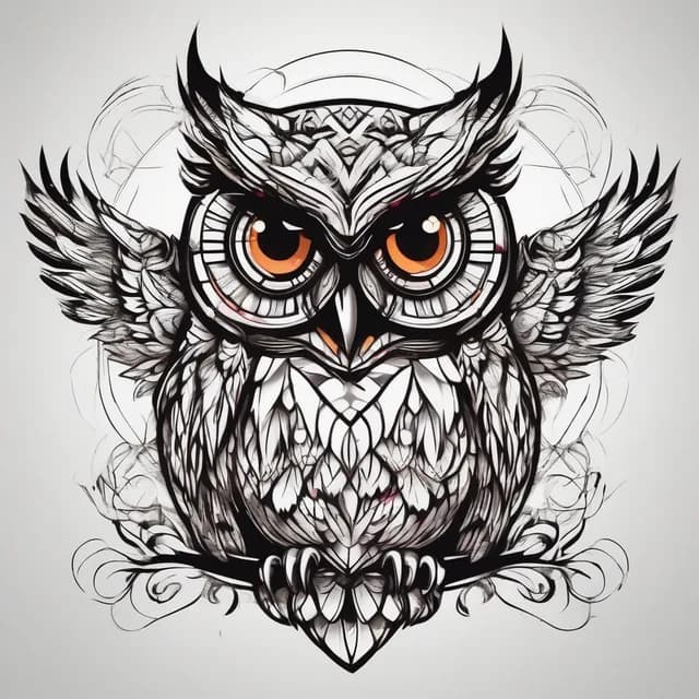 Neo Traditional Owl tattoo design