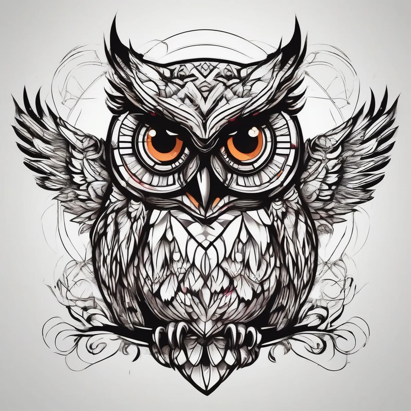 Neo Traditional Owl tattoo design