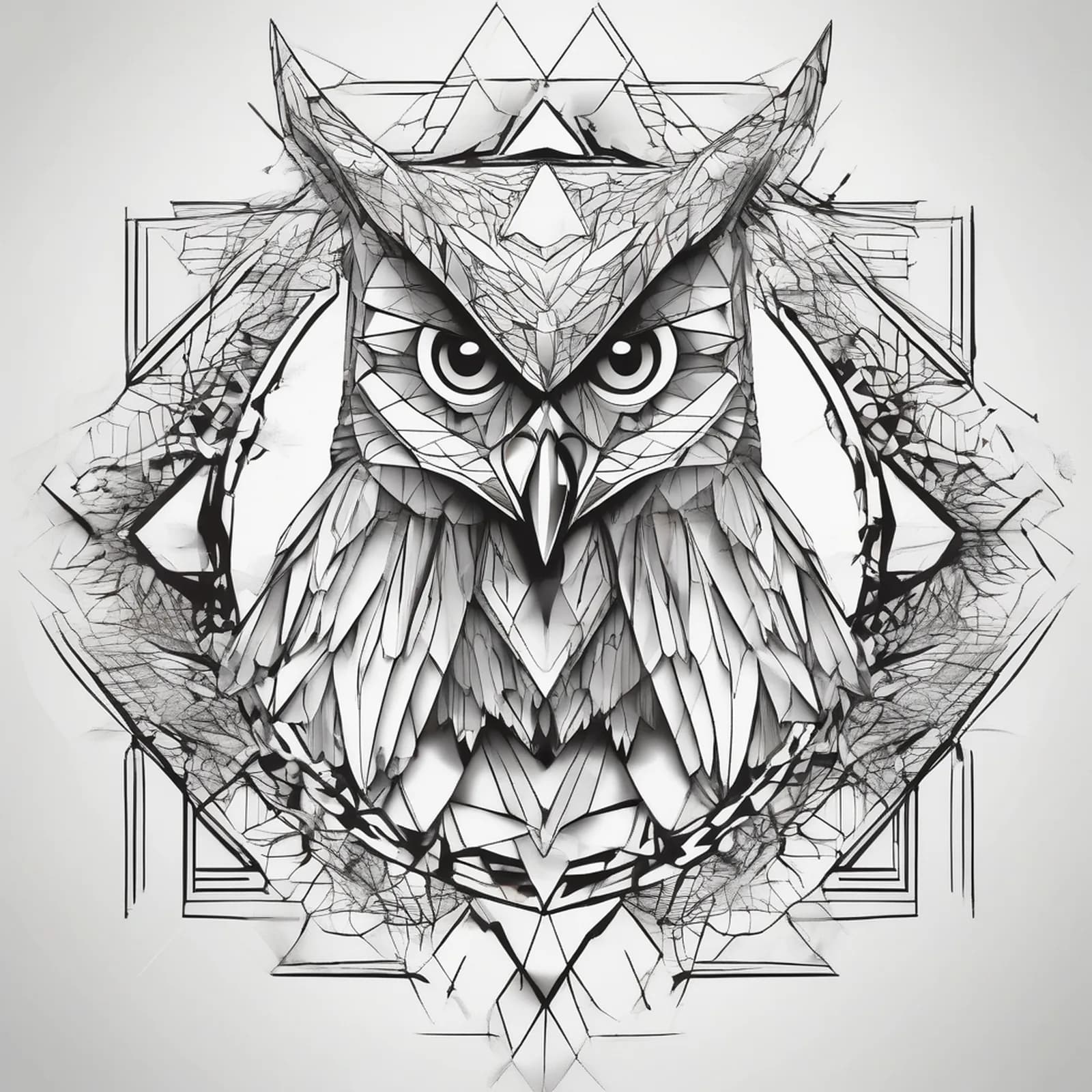 Origami Owl tattoo design, alternative version 4