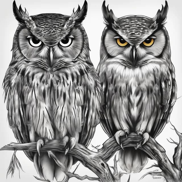 Owl Across The Back tattoo design