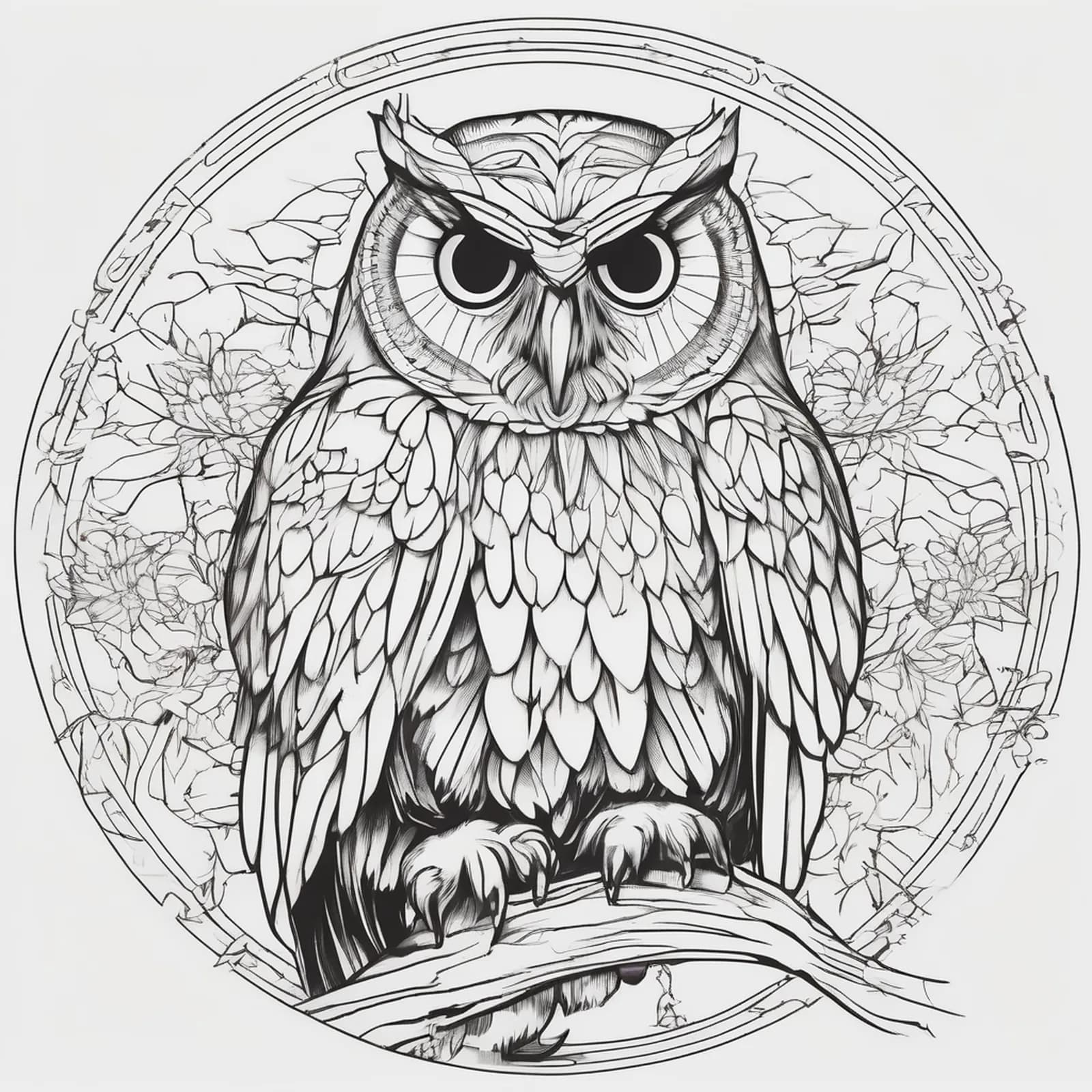 Owl Along The Spine tattoo design