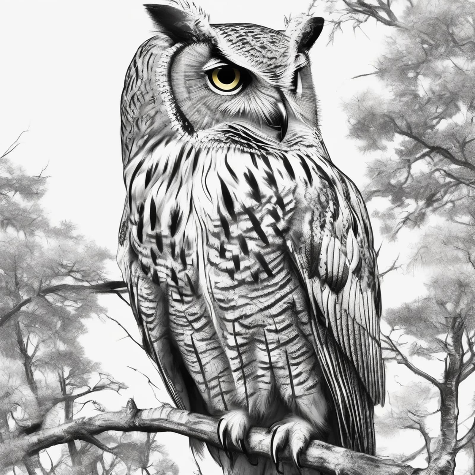 Owl And Arrow tattoo design, alternative version 3