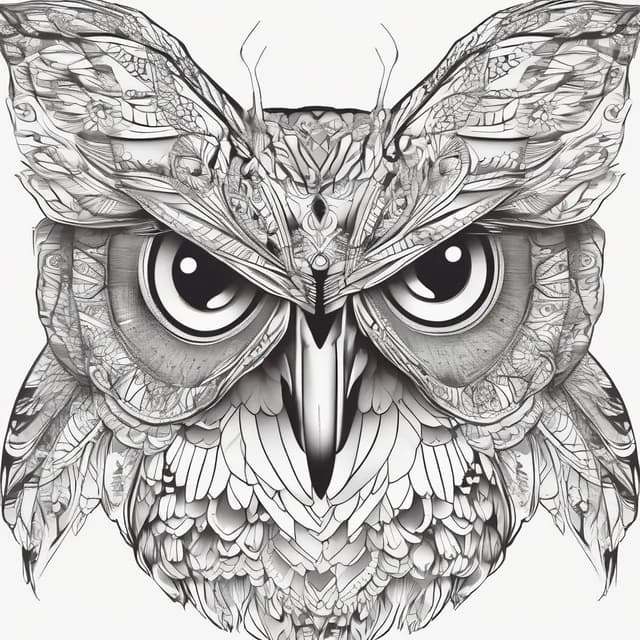 Owl And Butterfly tattoo design
