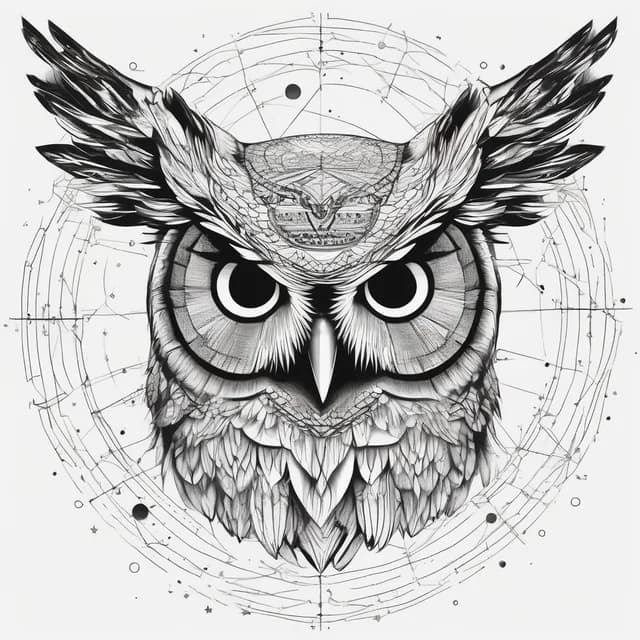 Owl And Constellation tattoo design