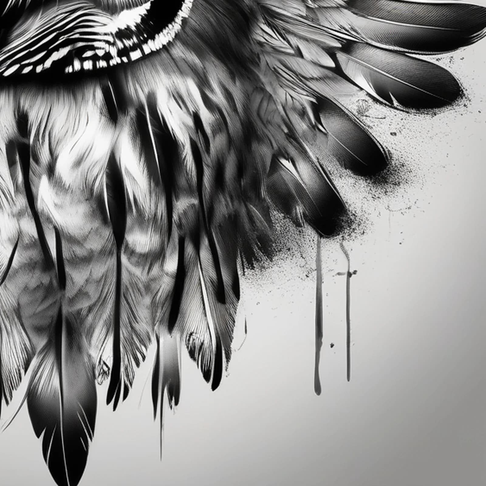 Owl And Pocket Watch tattoo design, close-up detail