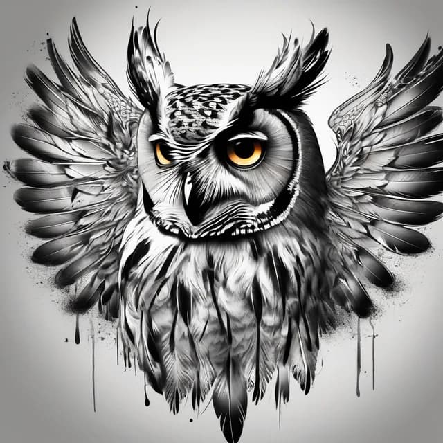 Owl And Pocket Watch tattoo design