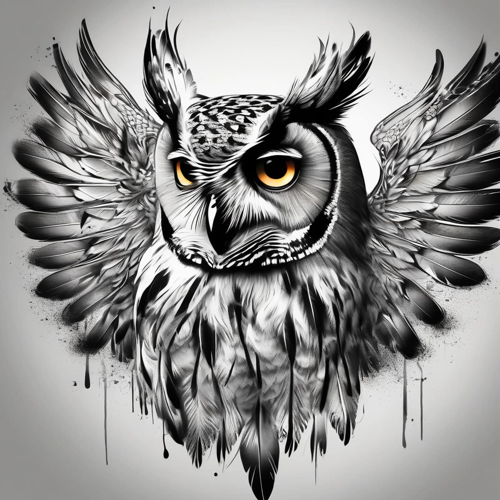 Owl And Pocket Watch tattoo design