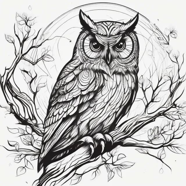 Owl Family Of Three tattoo design