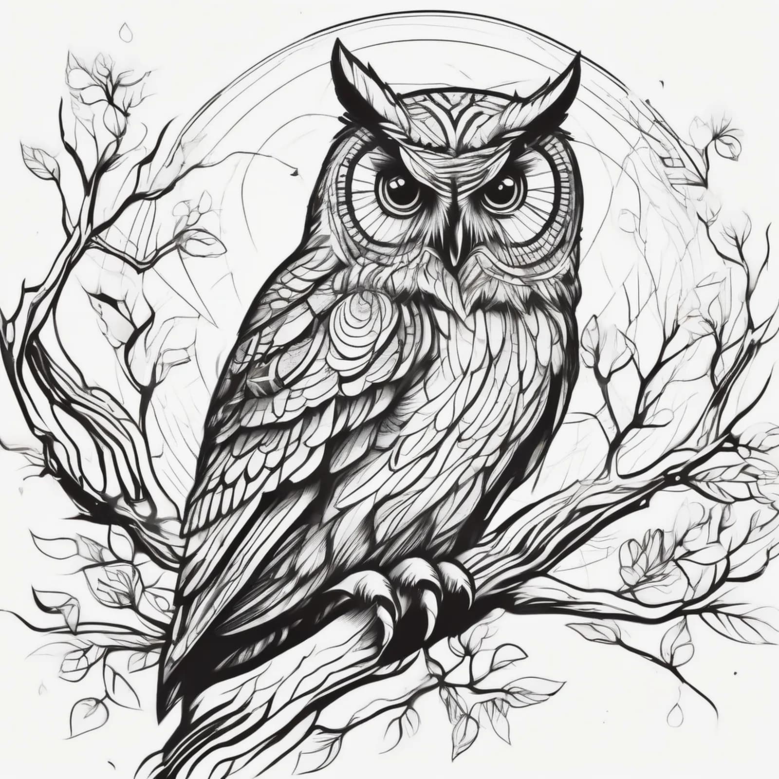 Owl Family Of Three tattoo design