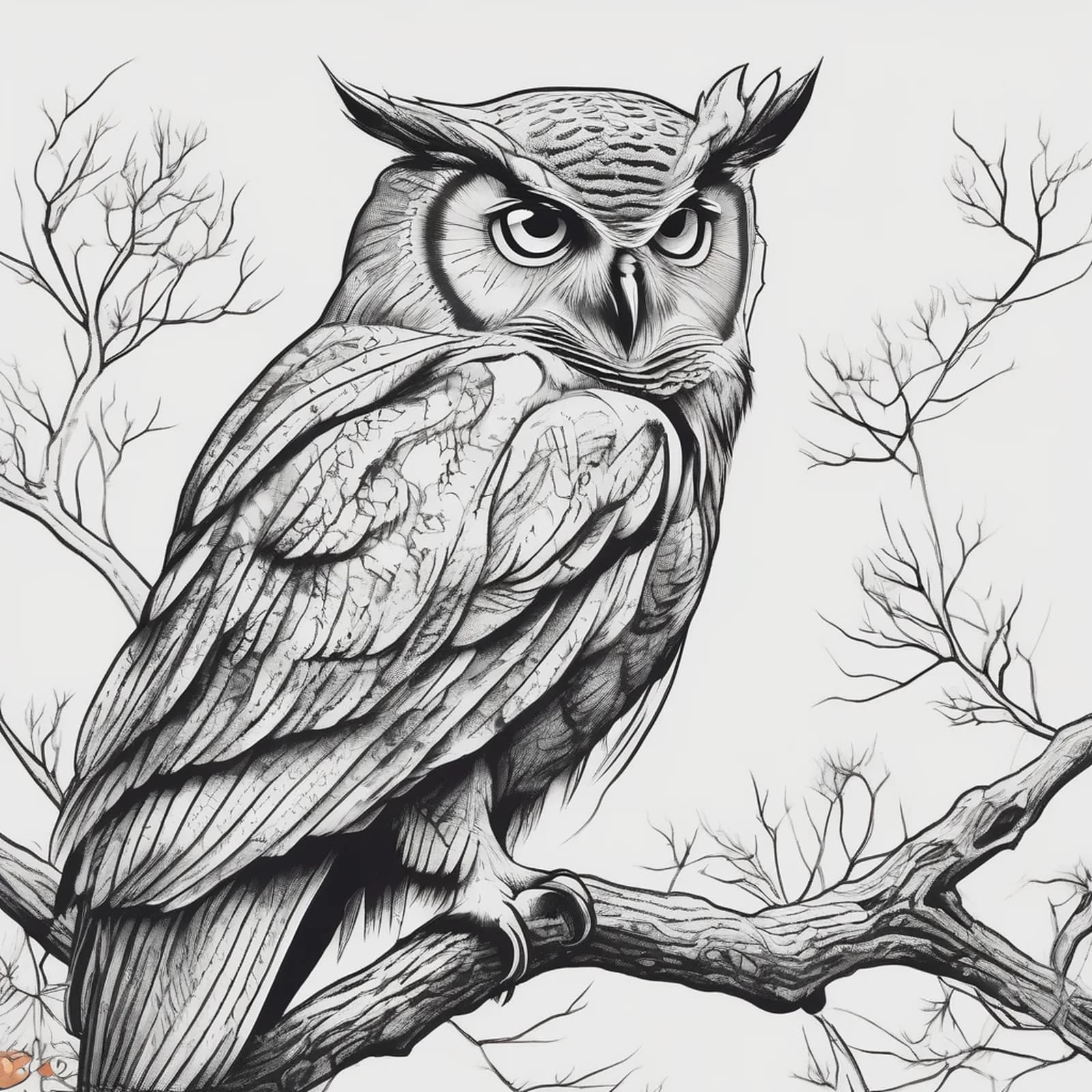 Owl Family Of Three tattoo design, alternative version 2