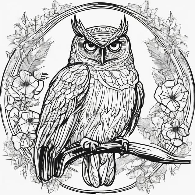 Owl Feather tattoo design