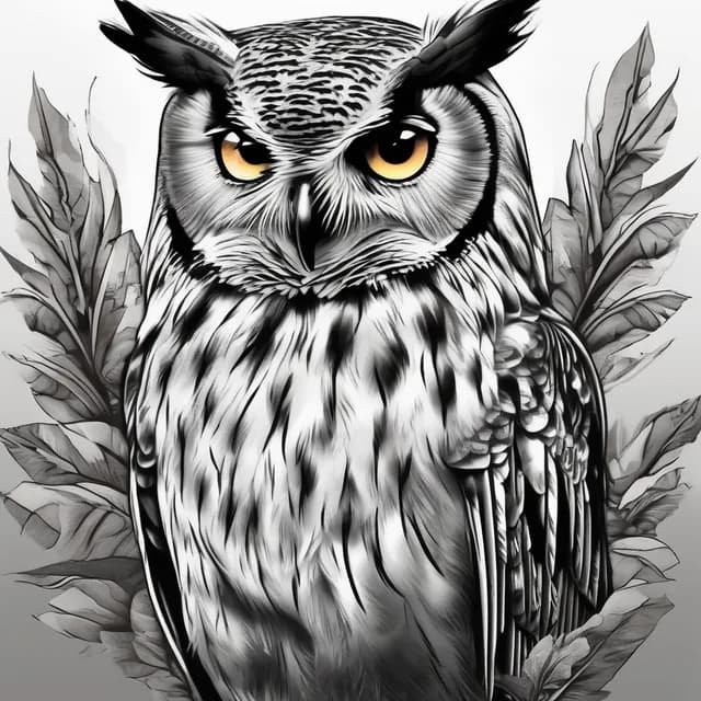 Owl Full Body Study tattoo design