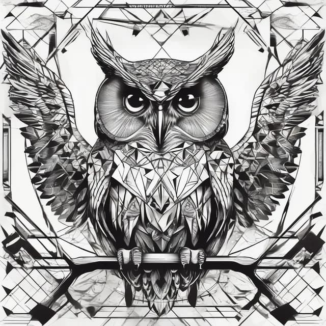 Owl Inside Triangle tattoo design