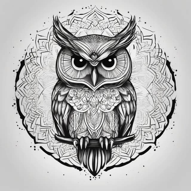 Owl Mandala tattoo design