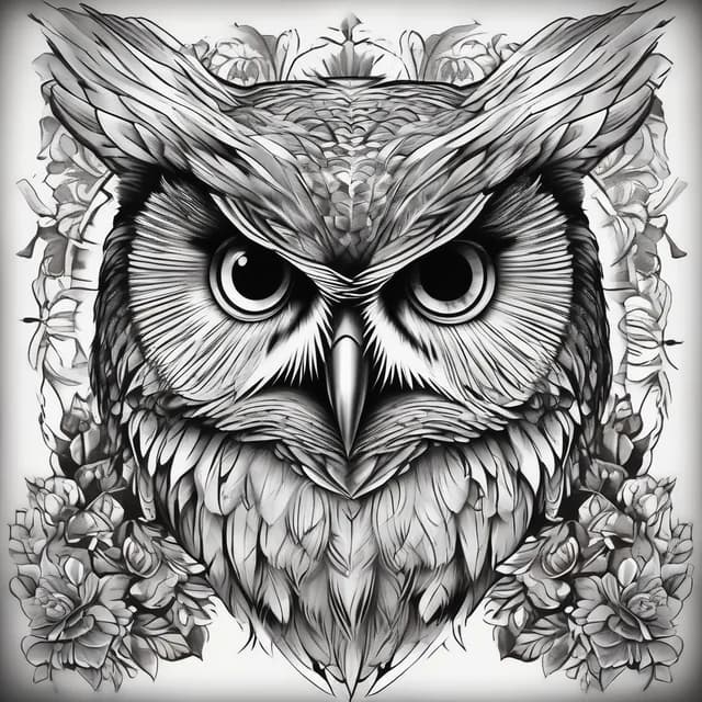 Owl On The Calf tattoo design