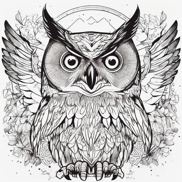 Owl On The Hip tattoo design