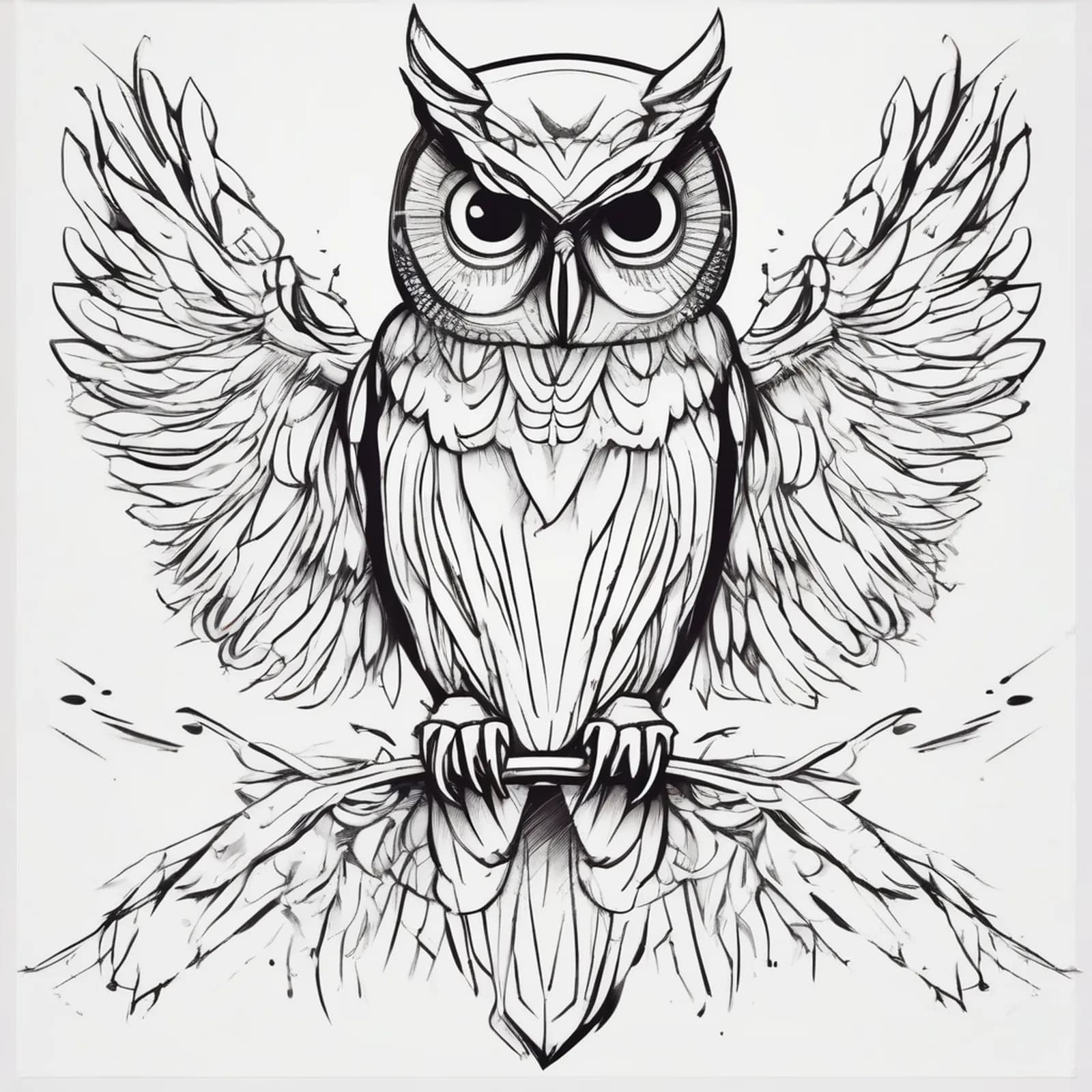 Owl On The Nape tattoo design