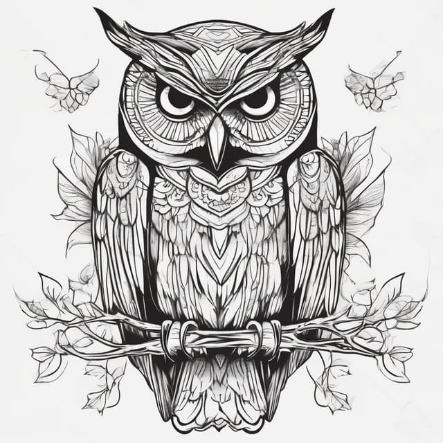 Owl On The Side Ribs tattoo design