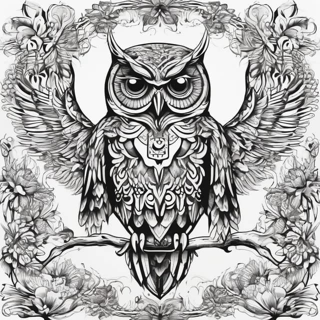 Owl On The Sternum tattoo design