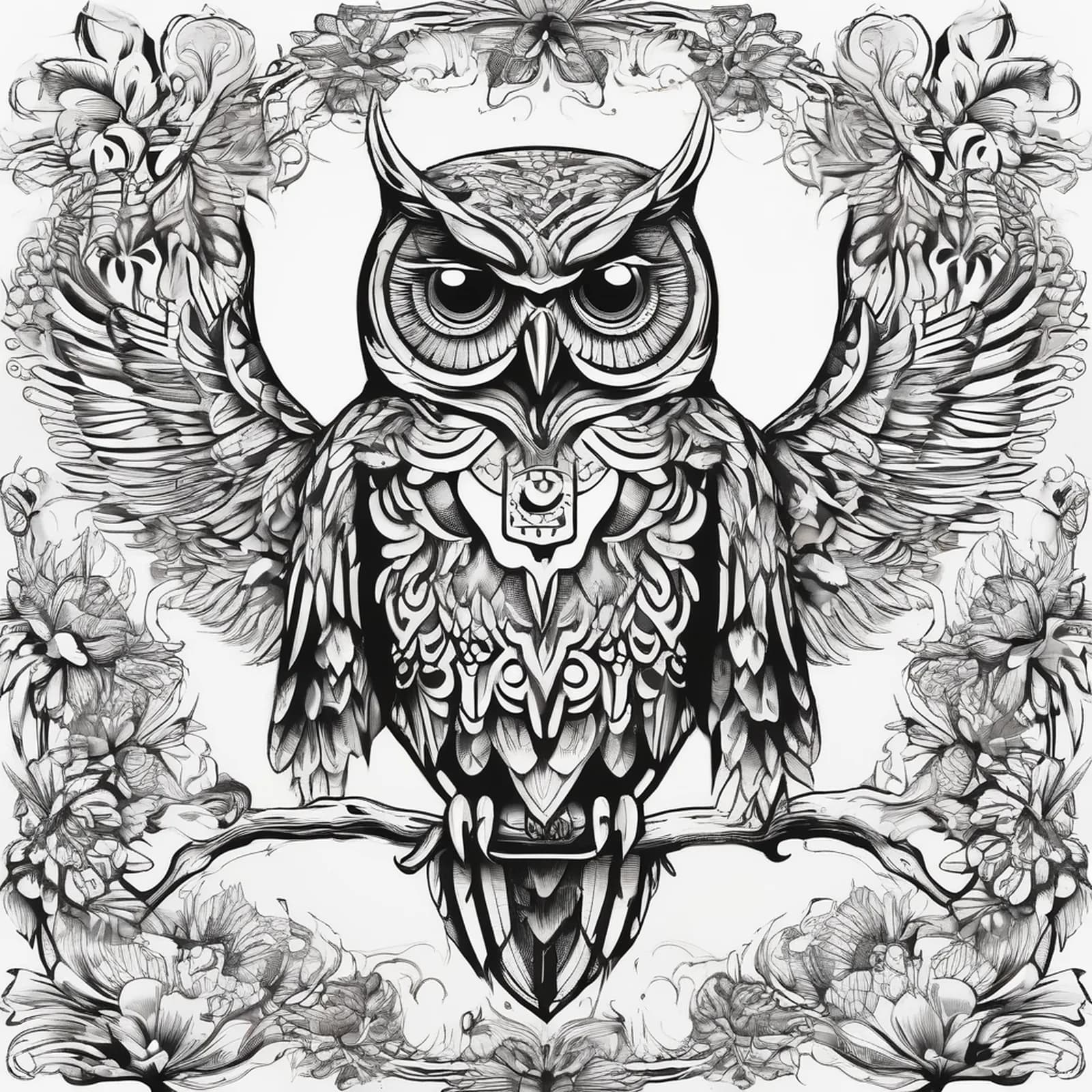 Owl On The Sternum tattoo design