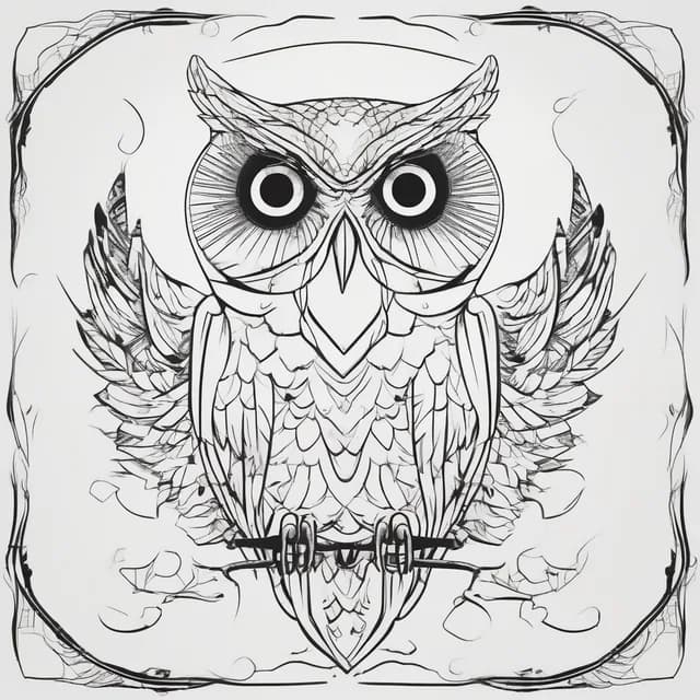 Owl Outline tattoo design