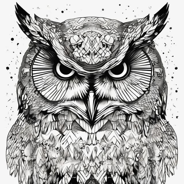 Owl Over Mountains tattoo design