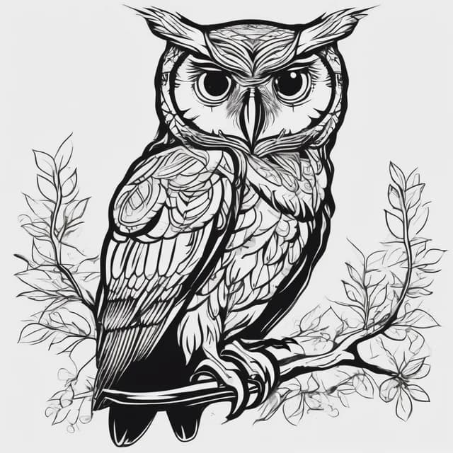 Owl Silhouette tattoo design