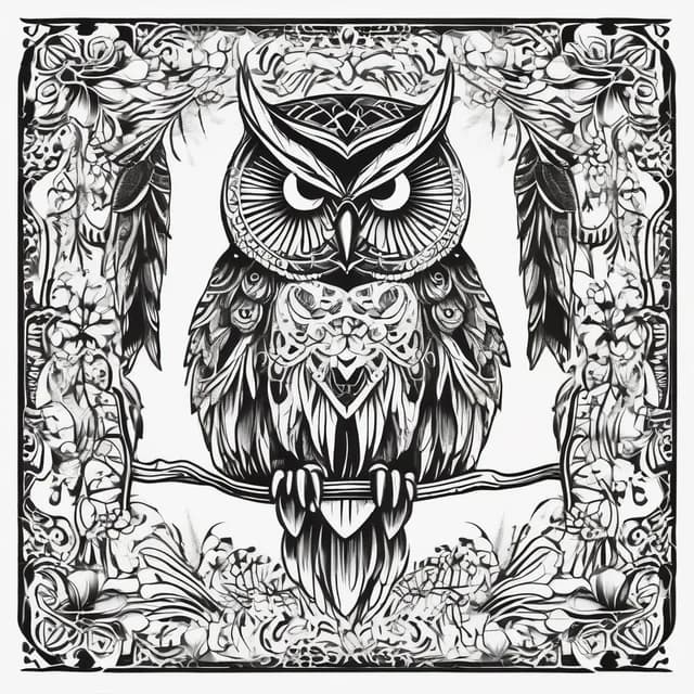 Owl Thigh Piece tattoo design
