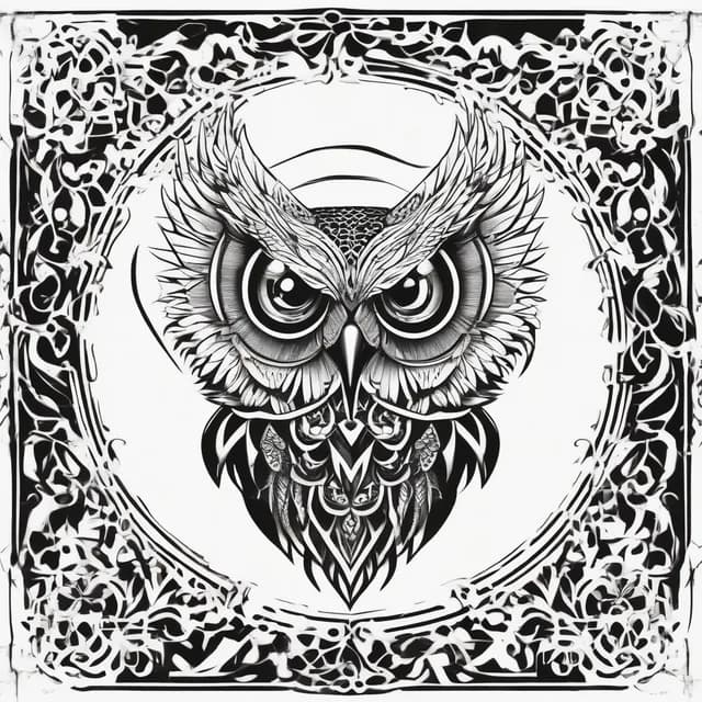 Owl With Antique Key tattoo design