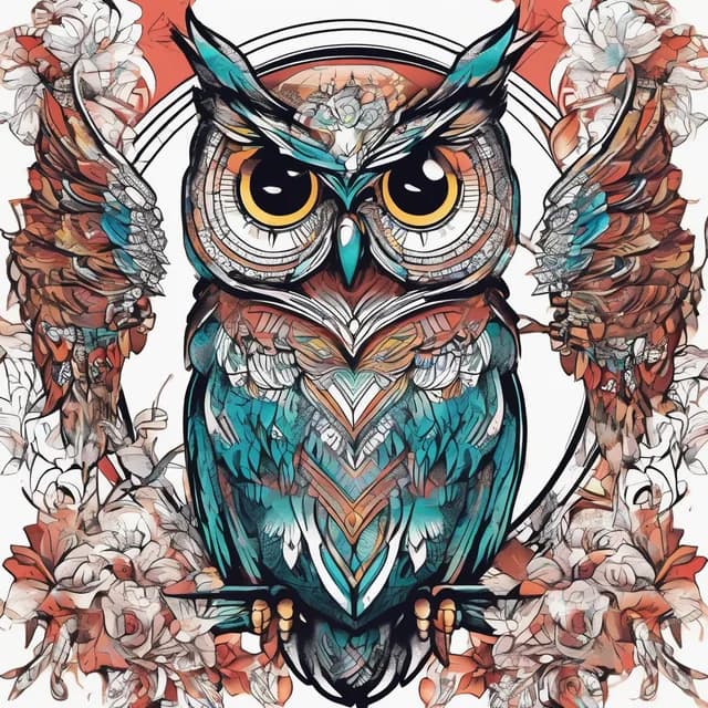 Owl With Coffee Cup tattoo design