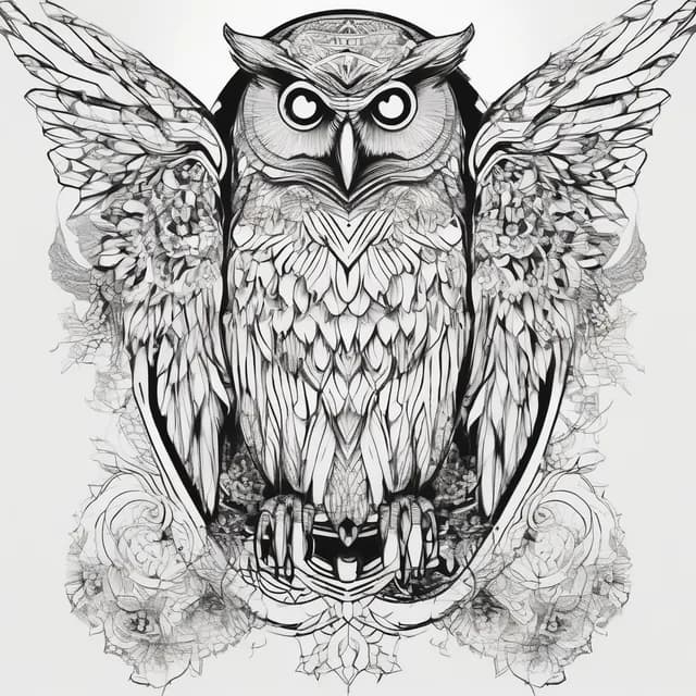 Owl With Crystals tattoo design