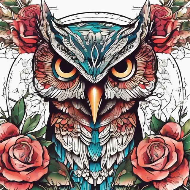 Owl With Dagger tattoo design