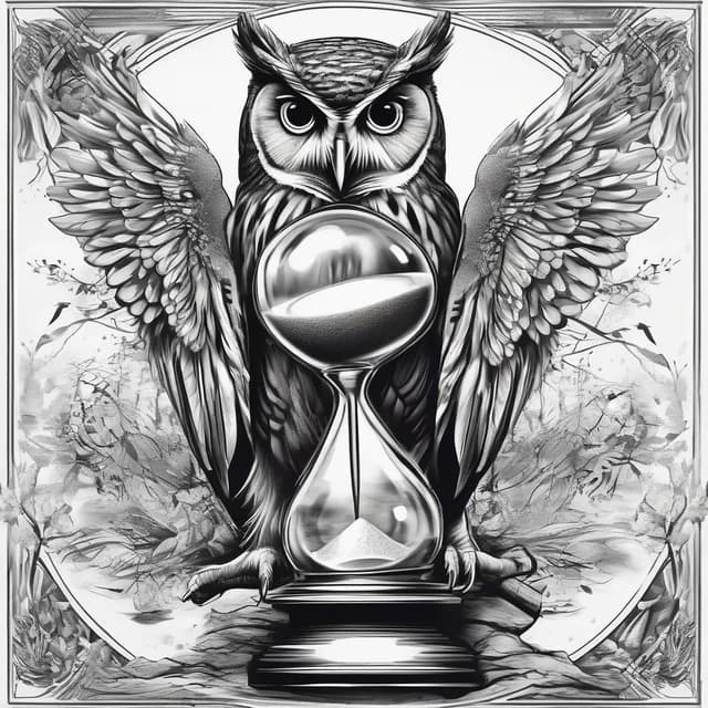 Owl With Hourglass tattoo design