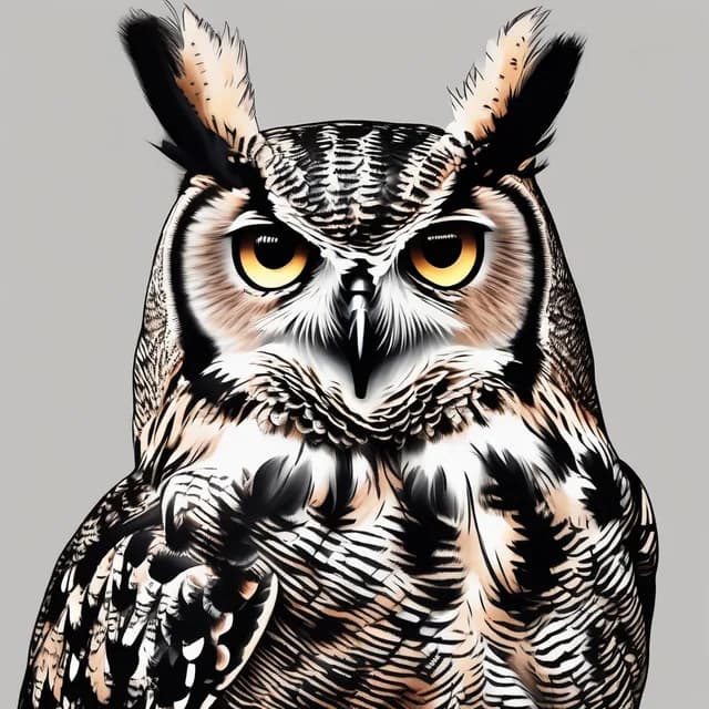 Realistic Great Horned Owl tattoo design